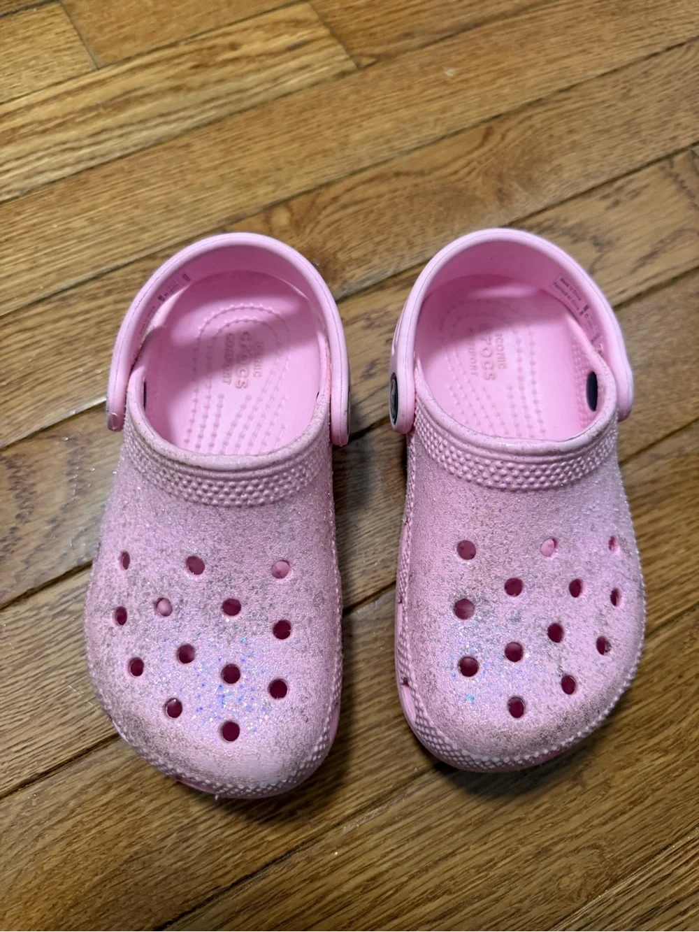 Kids Pink Glitter Clog Sandals Crocs Classic Glitter Clogs C9